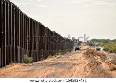 Border fencing along New Mexico's international border with Mexico.
