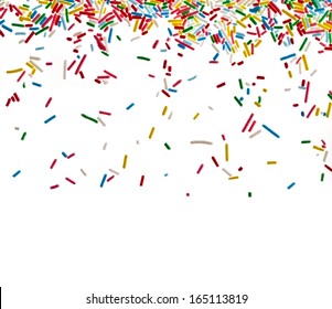 Border frame of colorful sprinkles isolated on white background card for text - Powered by Shutterstock