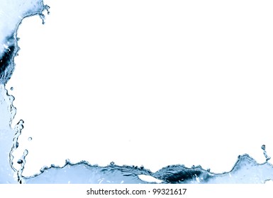 Border made from blue splashing water. Nice background