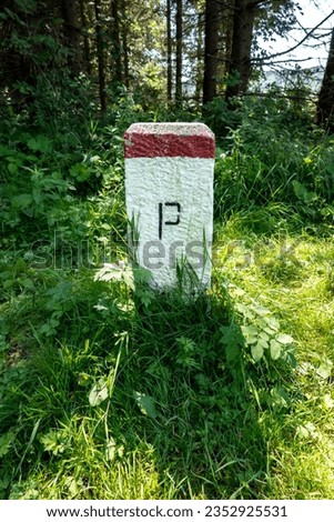 Border milestone on the Polish side of the country