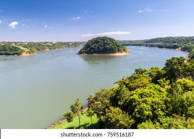 Border River Parana Between Brazil Paraguay Stock Photo 759516187 ...