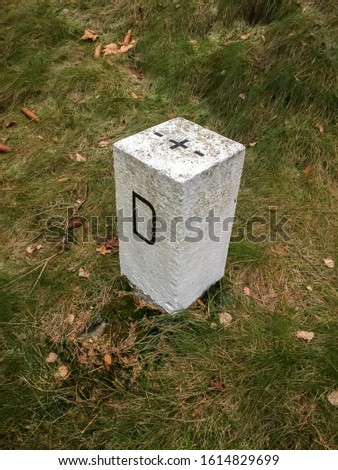 Border stone between Germany and Czech Republic