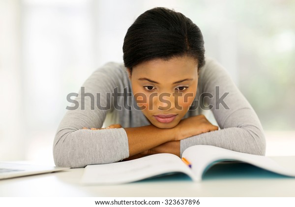 Bored American University Student Lying On Stock Photo Edit Now