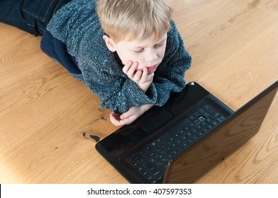 Bored Child Browsing The Internet