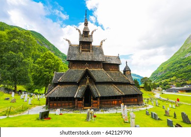 Borgund stave church. Laerdal, Norway. - Shutterstock ID 642129790