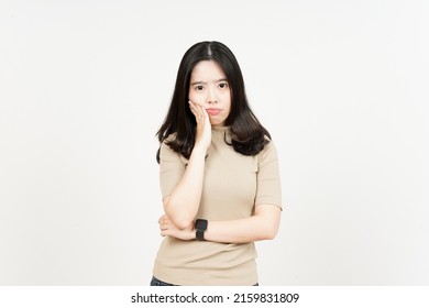 Boring Gesture Of Beautiful Asian Woman Isolated On White Background - Shutterstock ID 2159831809