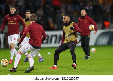 Borisov, Belarus - February 14, 2019 : UEFA Europa League Round Of 32 First Leg Match Between FC BATE Borisov And Arsenal FC. Pre-match Training Of Arsenal Players