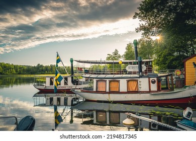 Borkhult, Östergötland, Sweden. August 24th 2022. Steamboats In Kyrkviken By Lake Yxningen.