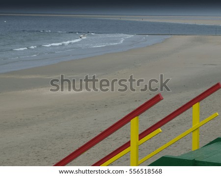 Similar – Foto Bild Strandpromenade auf Borkum mit Blick auf Strand und Nordsee