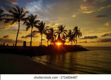 Borneo Sunset In Tanjung Aru Beach In Sabah 