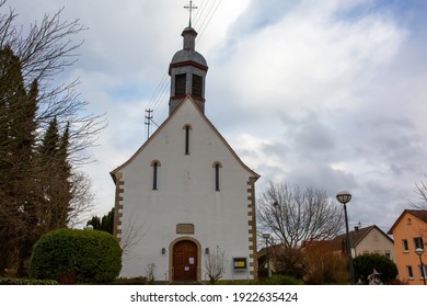 Bornheim, Rhineland-Palatinate - Germany - January 23, 2021: Church, closed due to corona pandemic