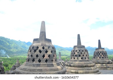 Borobudur Temple in Java, Indonesia. Stupa located in Borobudur. Borobudur Temple is a UNESCO World Heritage Site located in Magelang / Indonesia