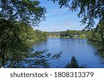 Borre lake which is a part of Silkeborg lakes in jutland on a sunny day