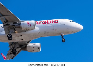 Boryspil, Ukraine - March 10, 2021: Air Arabia Airbus A320-214