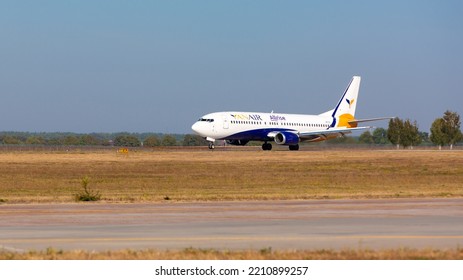 Boryspil, Ukraine - September 10, 2019: Airplane Boeing 737-400 Classic (UR-COI) Of YanAir In Boryspil International Airport