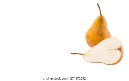 Bosc Pear Fruit Over Background