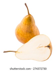 Bosc Pear Fruit Over Background