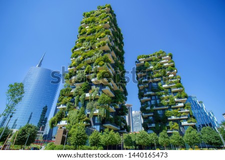 Bosco Verticale (Vertical Forest) in Milan city, Italy