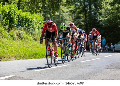 Bosdarros, France - July 19, 2019: The Feminine Peloton Riding In Bosdarros During La Course By Le Tour De France 2019