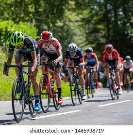 Bosdarros, France - July 19, 2019: The Feminine Peloton Riding In Bosdarros During La Course By Le Tour De France 2019