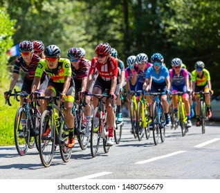 Bosdarros, France - July 19, 2019: The Feminine Peloton Riding In Bosdarros During La Course By Le Tour De France 2019