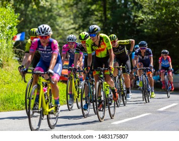 Bosdarros, France - July 19, 2019: The Feminine Peloton Riding In Bosdarros During La Course By Le Tour De France 2019