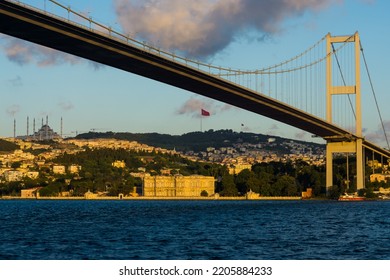 Bosphorus Bridge In Istanbul To The Asian Side.