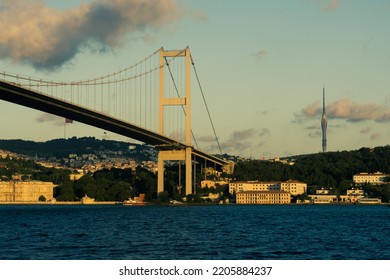 Bosphorus Bridge In Istanbul To The Asian Side.