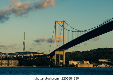 Bosphorus Bridge In Istanbul To The Asian Side.