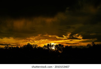 Bosque Sunset Over Rio Grande River, Albuquerque, New Mexico