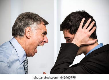 Boss yelling to an employee