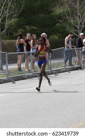 BOSTON - APRIL 17 : Brigid Kosgei Kenya Races In The Boston Marathon On April 17, 2017 [public Race]