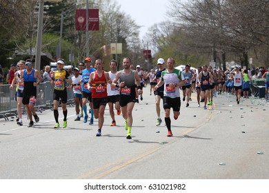 BOSTON - APRIL 17 :over 27000 Runners Ran In The Boston Marathon On April 17, 2017 [public Race]