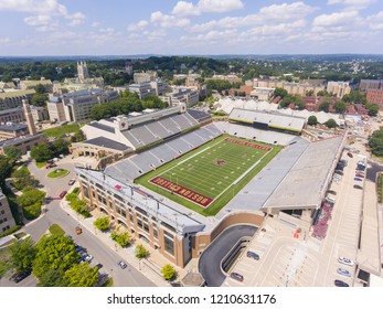 BOSTON - AUG. 10, 2018: Alumni Stadium Was Built In 1957 In Boston College, Newton, Massachusetts, USA. It Is The Home Of Boston College Eagles Football Team.