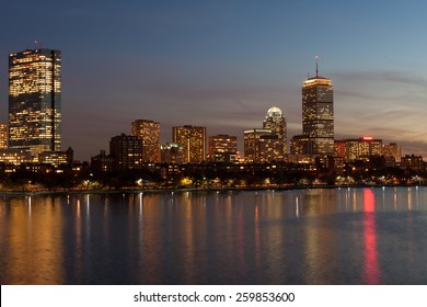 Boston Back Bay Skyline And Charles River