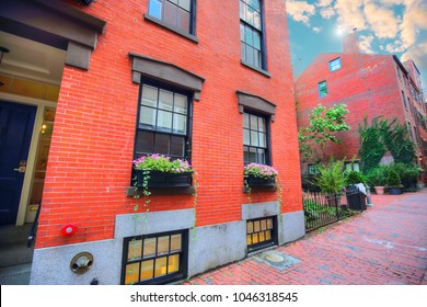 Boston Beacon Hill At Sunset