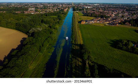 Boston, boat on the river Witham, Lincolnshire, UK