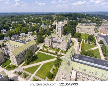 Boston College Gasson Hall Aerial View, Newton, Massachusetts, USA.