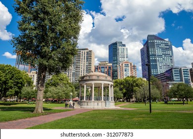 The Boston Common At Night In Boston MA, USA