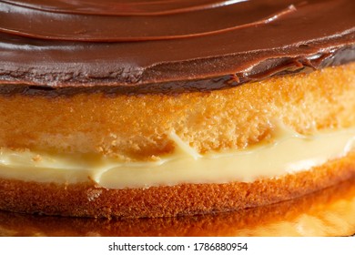 Boston Cream Pie Cake On Plate