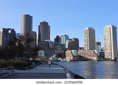 Boston Harbor Skyline From Seaport