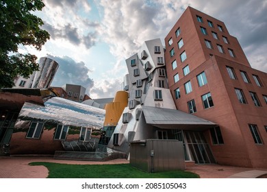 BOSTON - JULY 14: Ray and Maria Stata Center on the campus of MIT July 14, 2019 in Boston, MA. The academic complex was designed by Pritzker Prize-winning architect Frank Gehry.