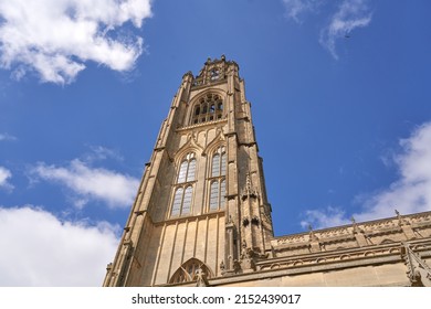 Boston, Lincolnshire, UK 04 30 2022 Large cathedral exterior example