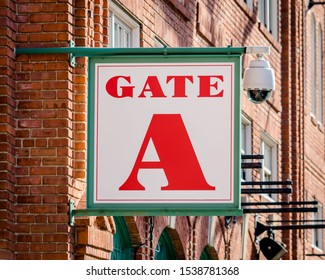 Boston, MA - 1/14/18: The Gate A Sign At Fenway Park In The Off Season