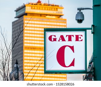 Boston, MA - 1/14/18: A Sign For A Gate Entering Historic Fenway Park