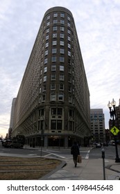 Boston, MA - January 27 2018: Exterior Of The Park Plaza Building In Downtown Boston