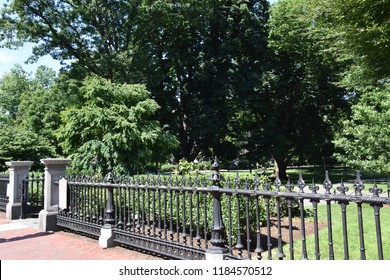 BOSTON, MA - JUN 16: Public Garden In Boston, Massachusetts, As Seen On Jun 16, 2018.  It Is A Part Of The Emerald Necklace System Of Parks And Was The First Public Botanical Garden In America.