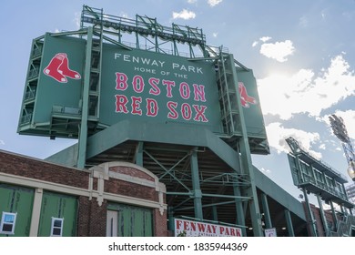 Boston, MA, USA, 2020-09-05: Boston Red Sox Sign At Fenway Park