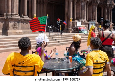 Boston MA USA - June 19 2021: Juneteenth Celebration At Copley Square. African American Freedom Day, Commemorating The Ending Of Slavery In The United States