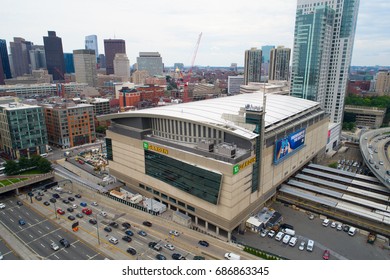 BOSTON, MA, USA - JUNE 28, 2017: Aerial Image Of TD Garden Sports Venue